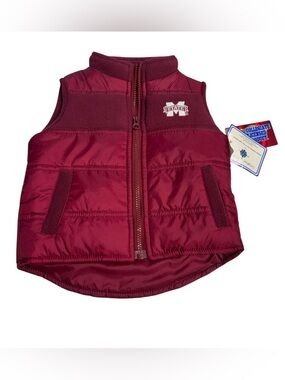 Mississippi State Toddler Maroon Quilted Kids Vest 12months NWT